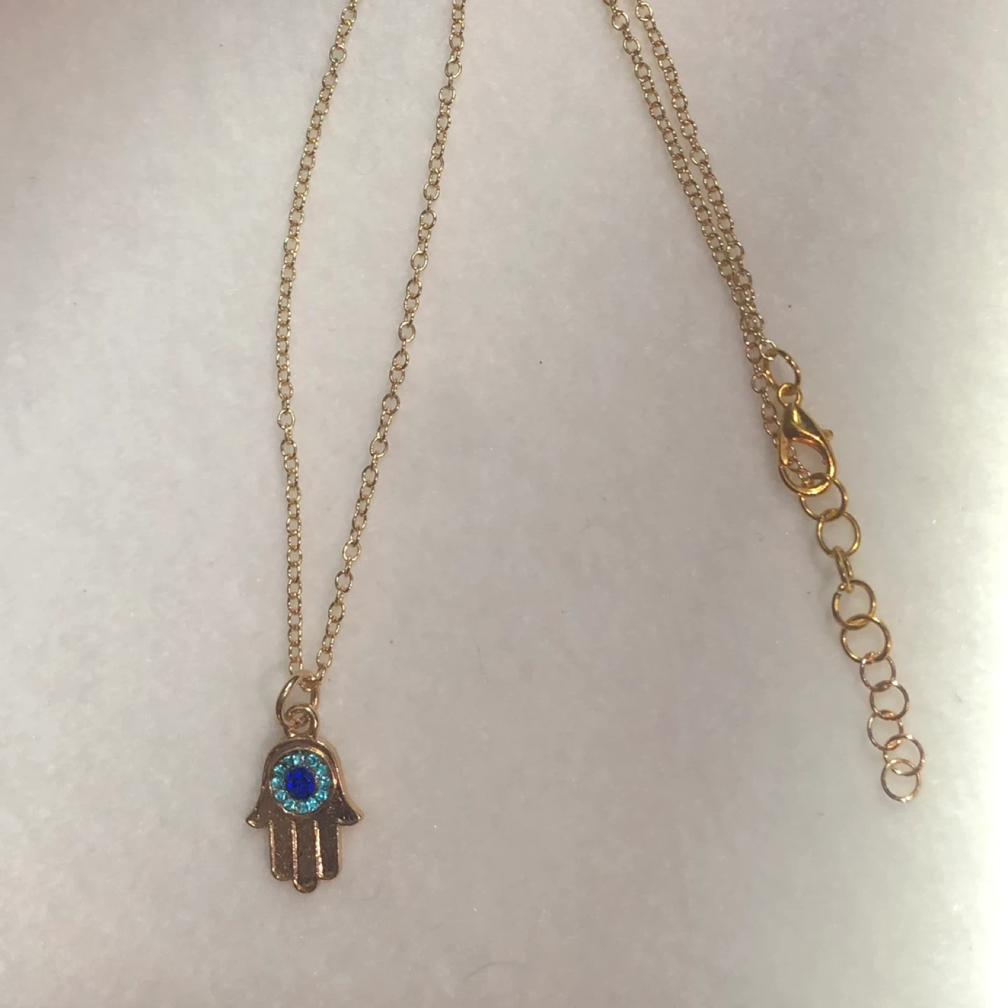 Hamsa Hand Necklace- 14k gold plated - photo 2
