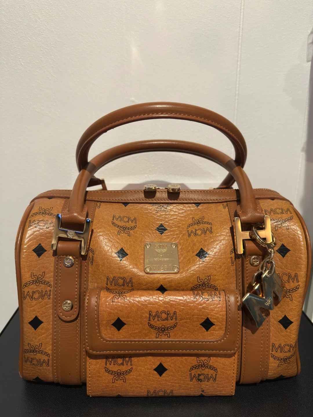 MCM Monogram Boston Bag
