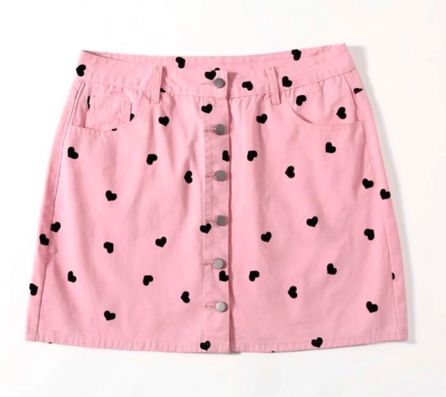 Plus size really cute heart button down skirt