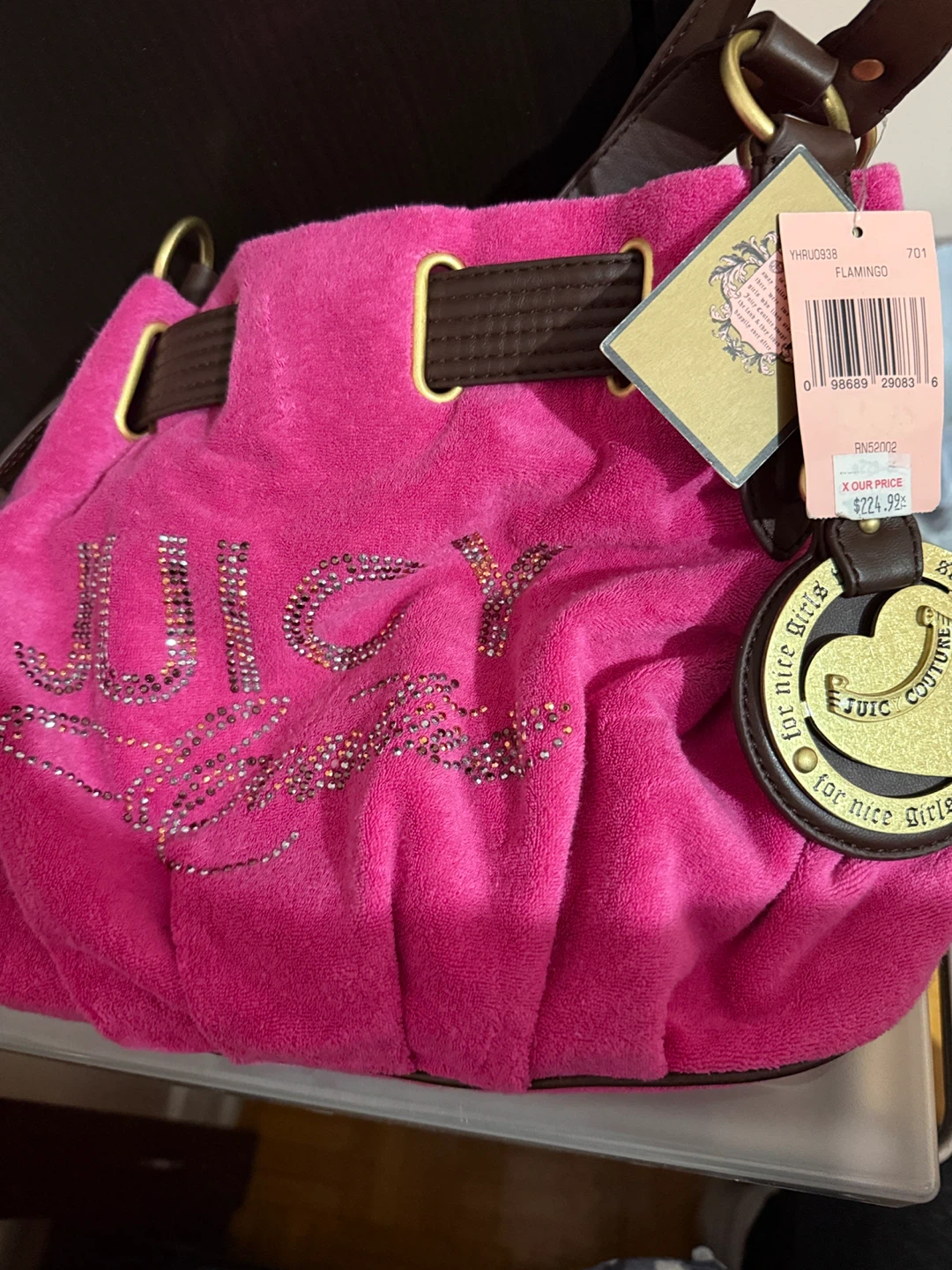 Juicy Couture Flamingo Velour Bag
