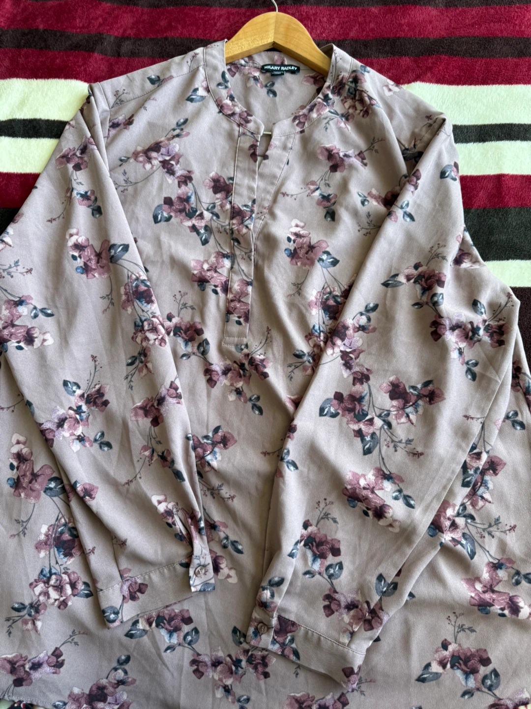 Hilary Radley Floral Long Sleeve Blouse