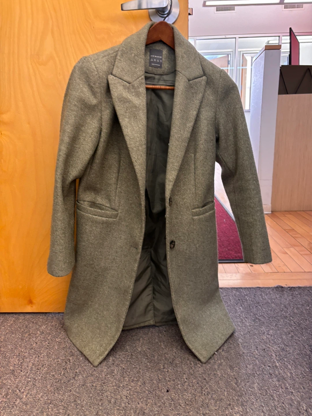 Primark Women's Wool Blend Coat - Size L
