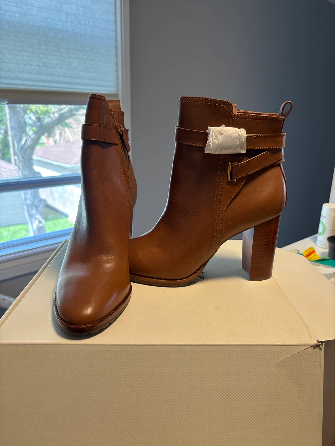 Lauren Ralph Lauren Brown Leather Ankle Boots