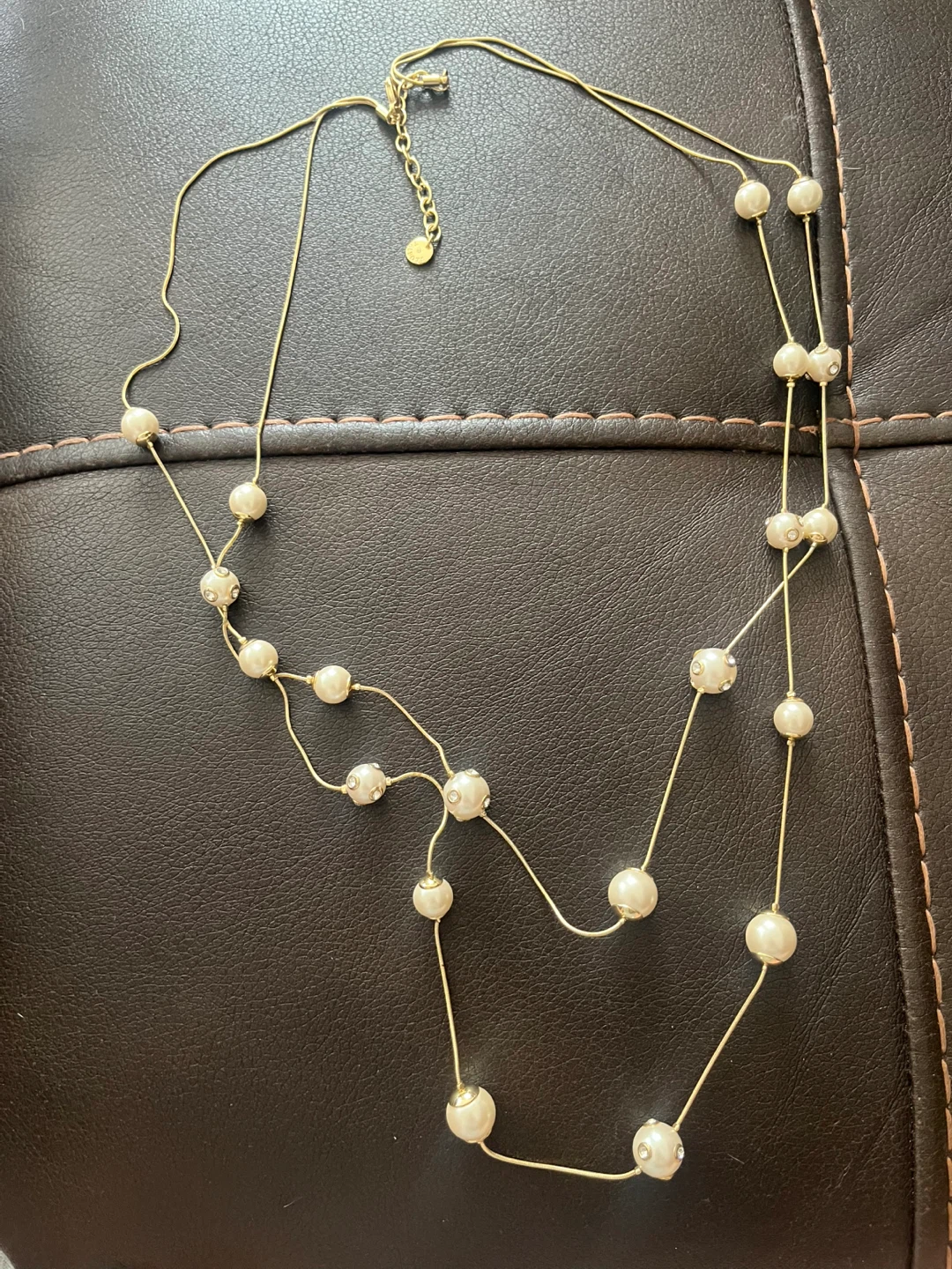 Double Layer Faux Pearl Necklace