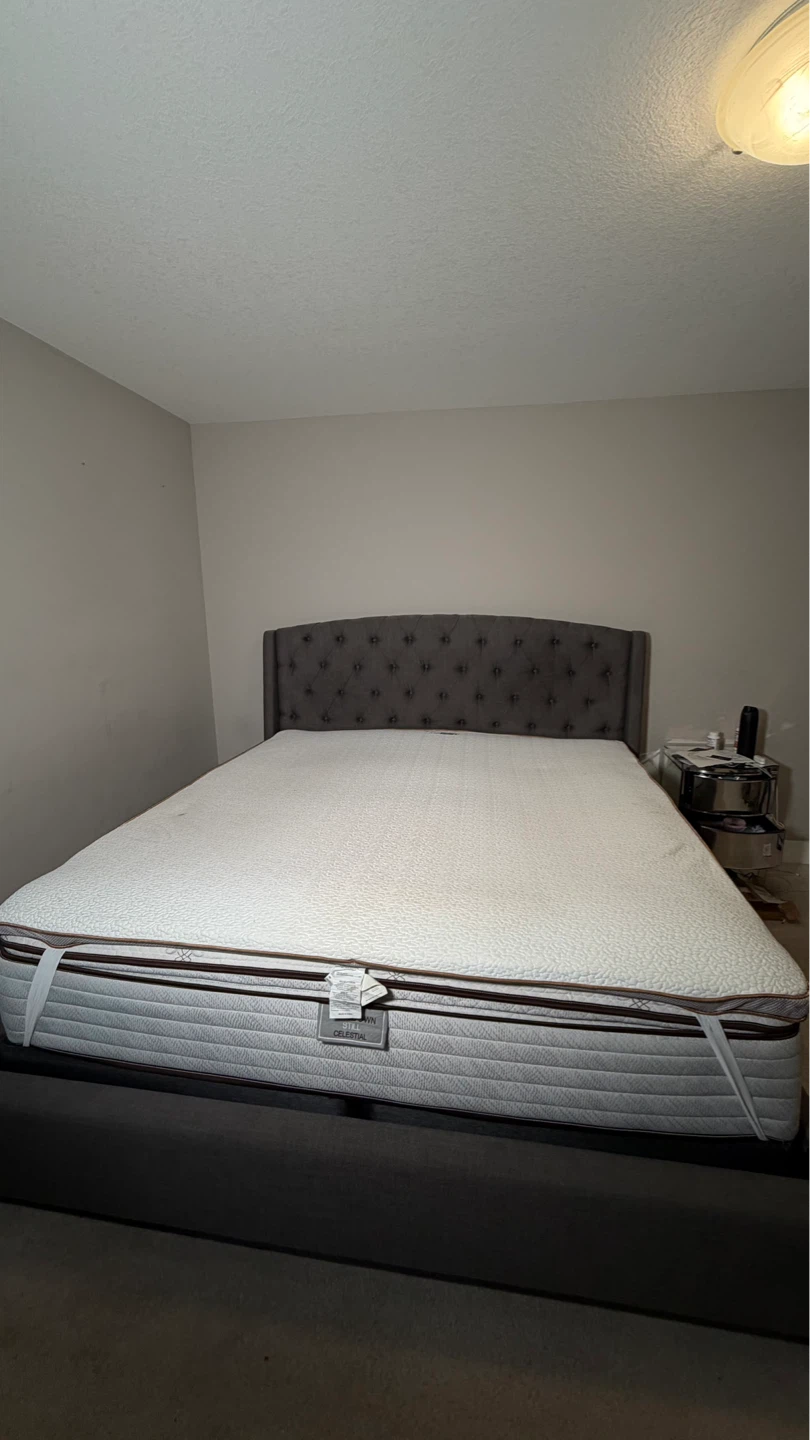 King size Bedframe with Box Spring, Matress and Bed Topper - photo 3