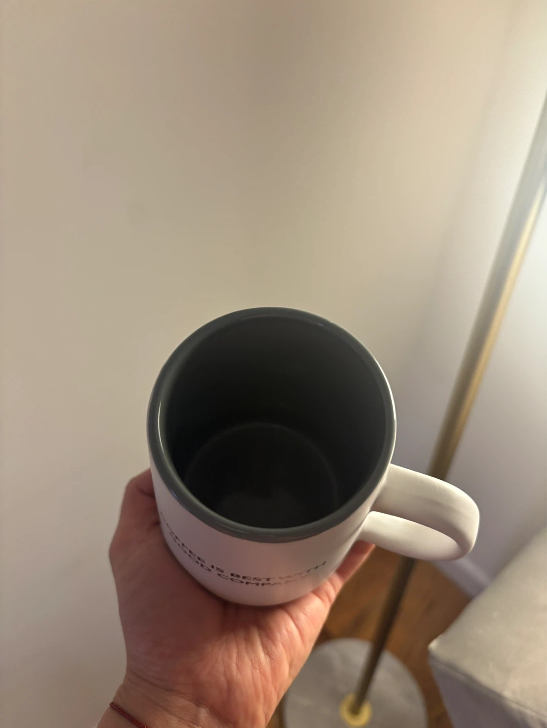 White Coffee Mug - "Coffee is Best with Good Company" - photo 2