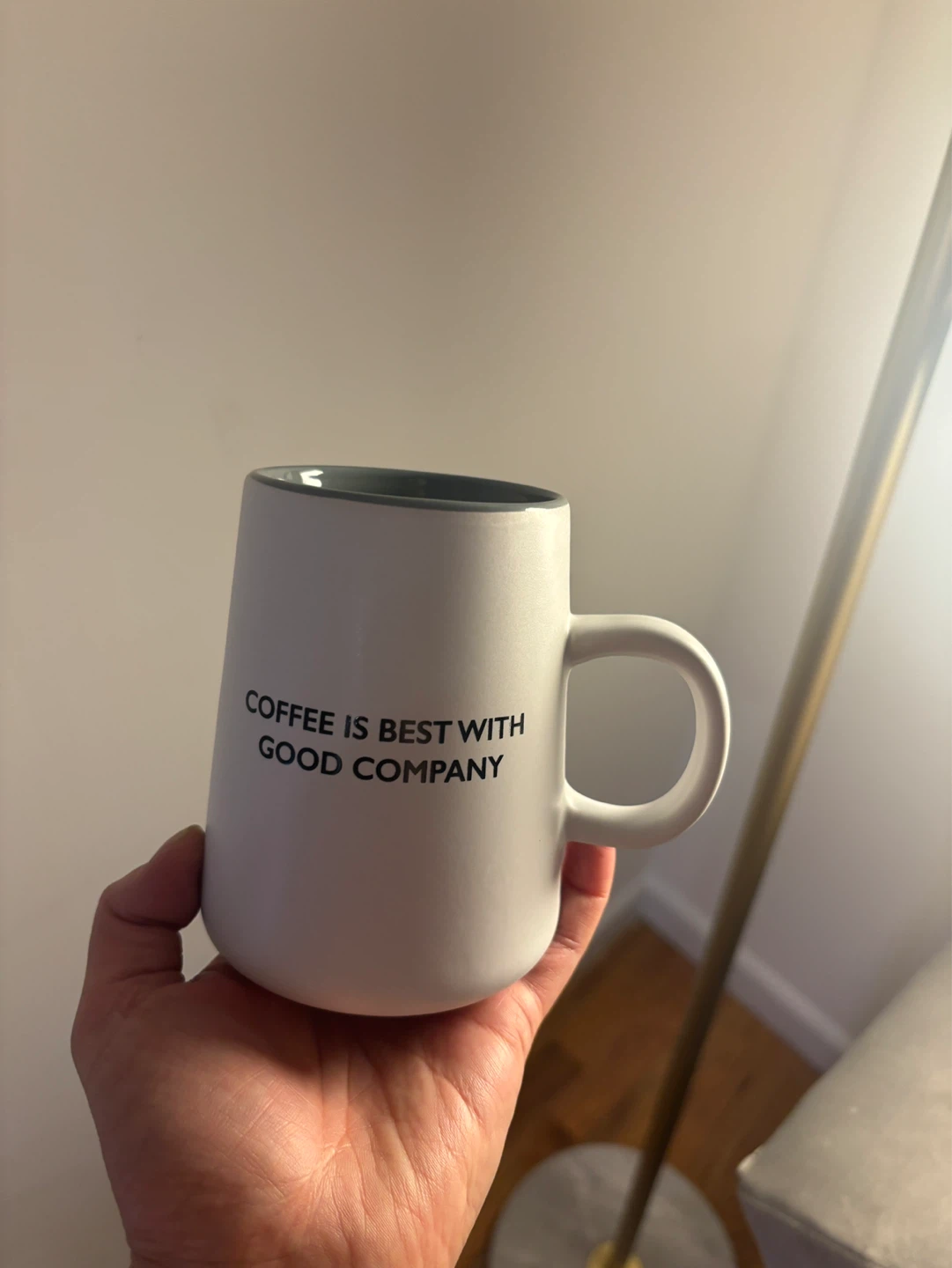 White Coffee Mug - "Coffee is Best with Good Company" - photo 3