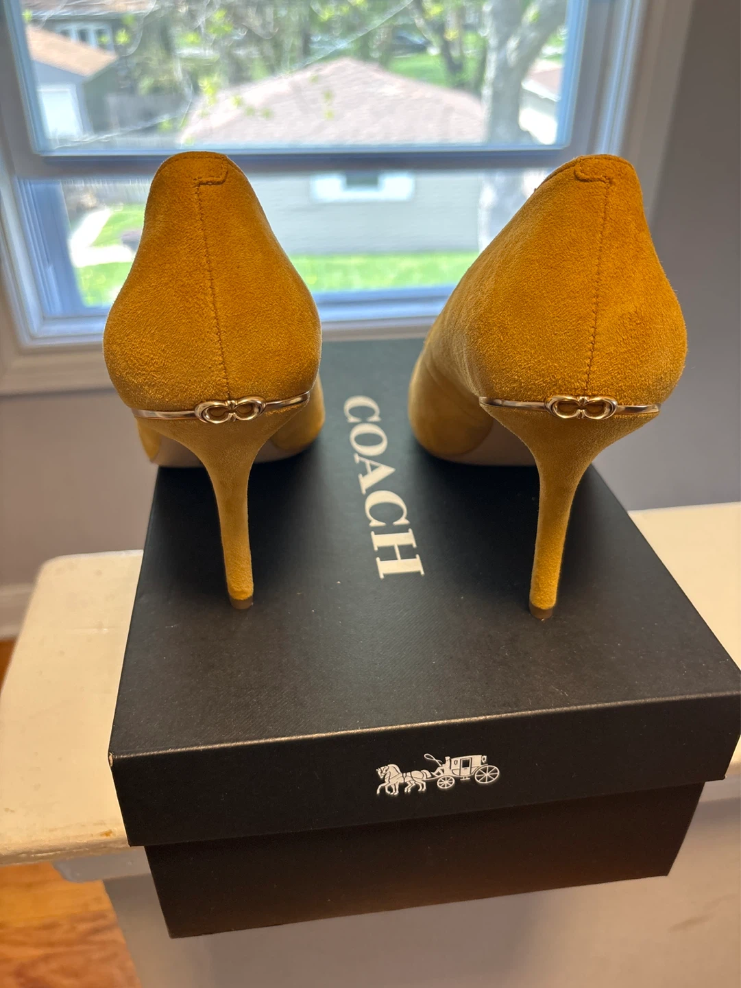 Coach Suede Pumps - Mustard Yellow - Size 10 - photo 3