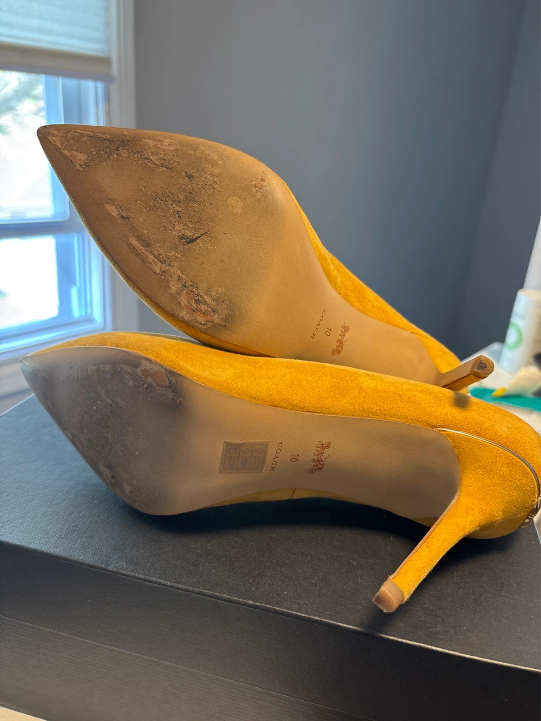 Coach Suede Pumps - Mustard Yellow - Size 10 - photo 4