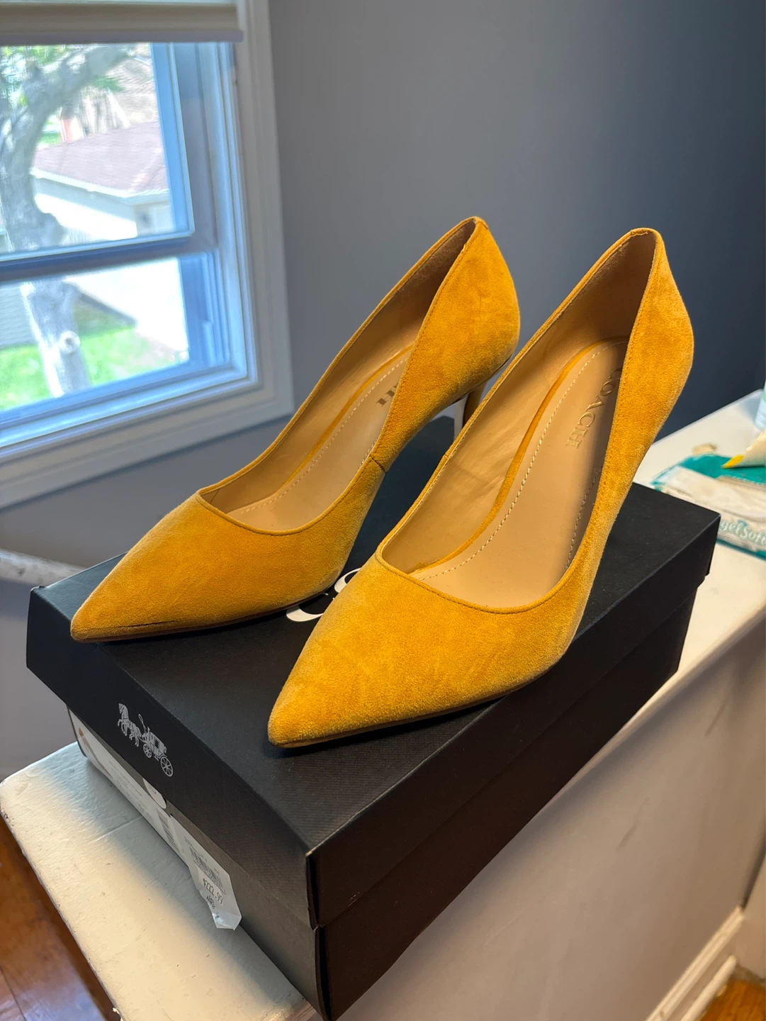 Coach Suede Pumps - Mustard Yellow - Size 10