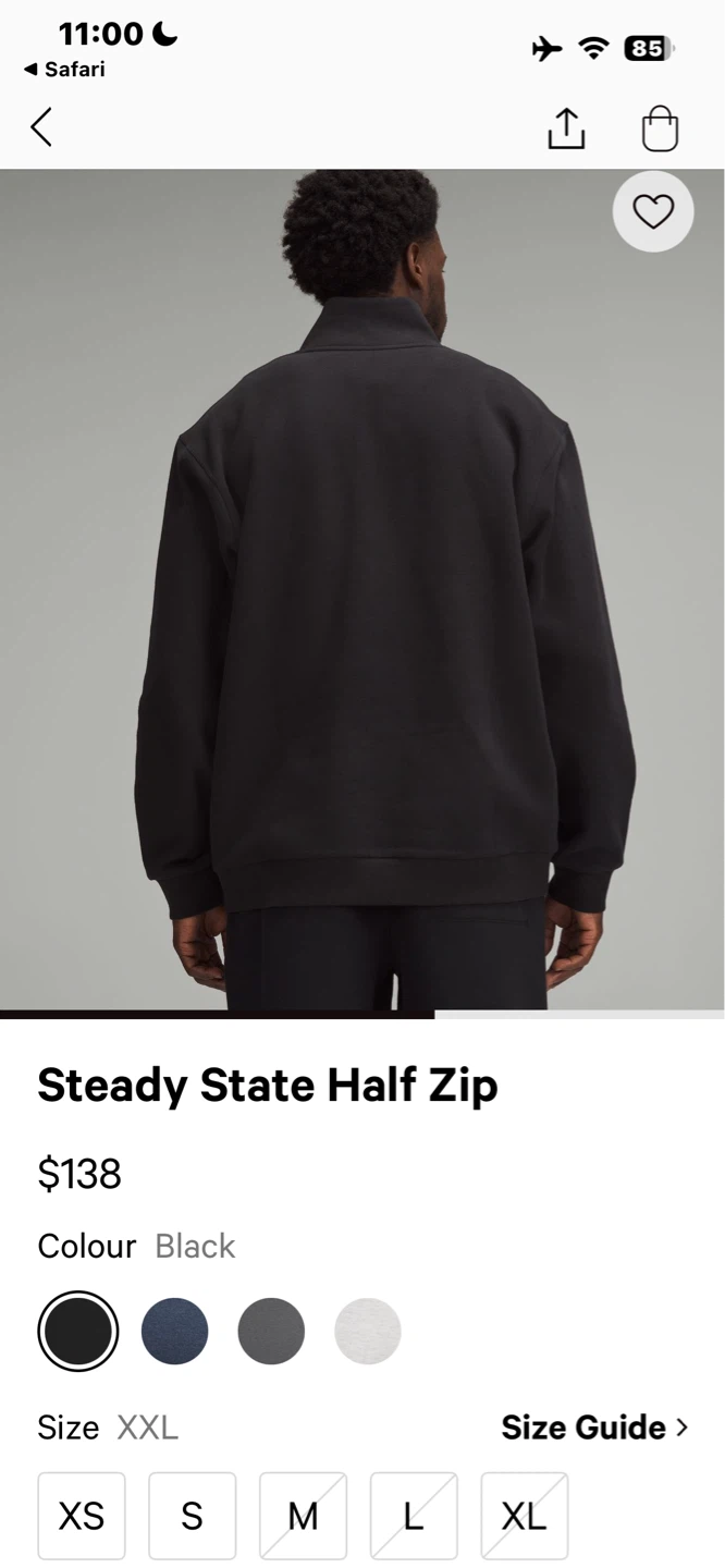 Lululemon Steady State Half Zip Sweatshirt Black XL - photo 3