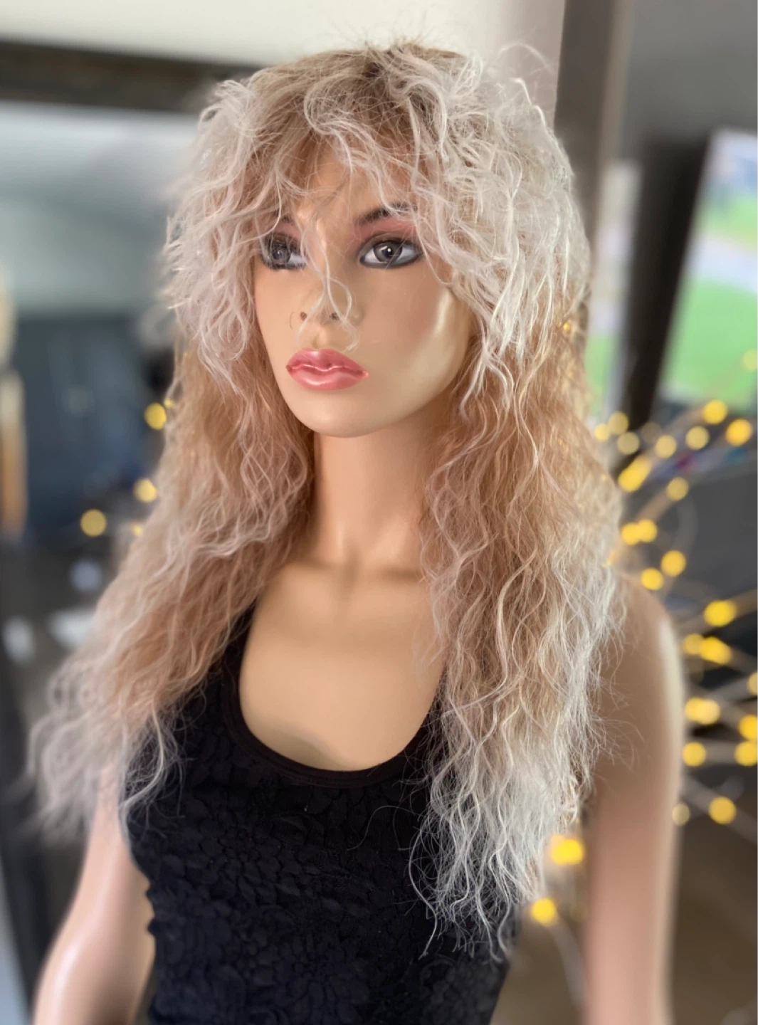 NWOT: 16” Voluminous Wavy Blonde 80s 70s Mullet Wig
