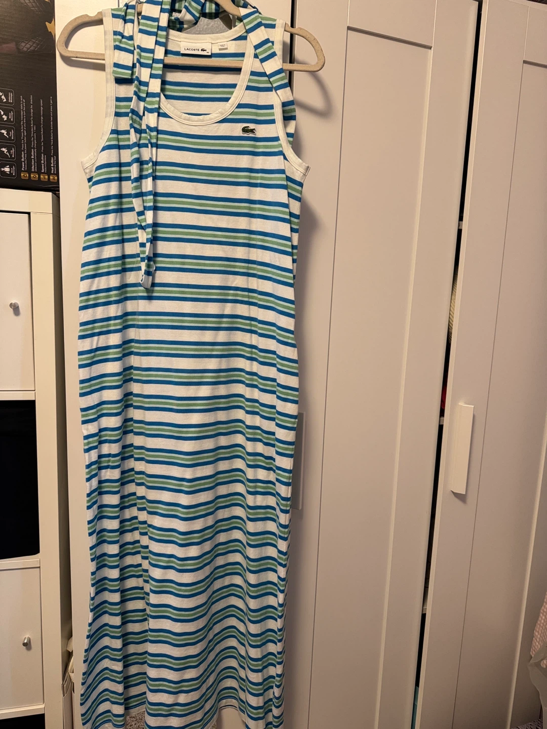 Lacoste Striped Sleeveless Maxi Dress Size 40