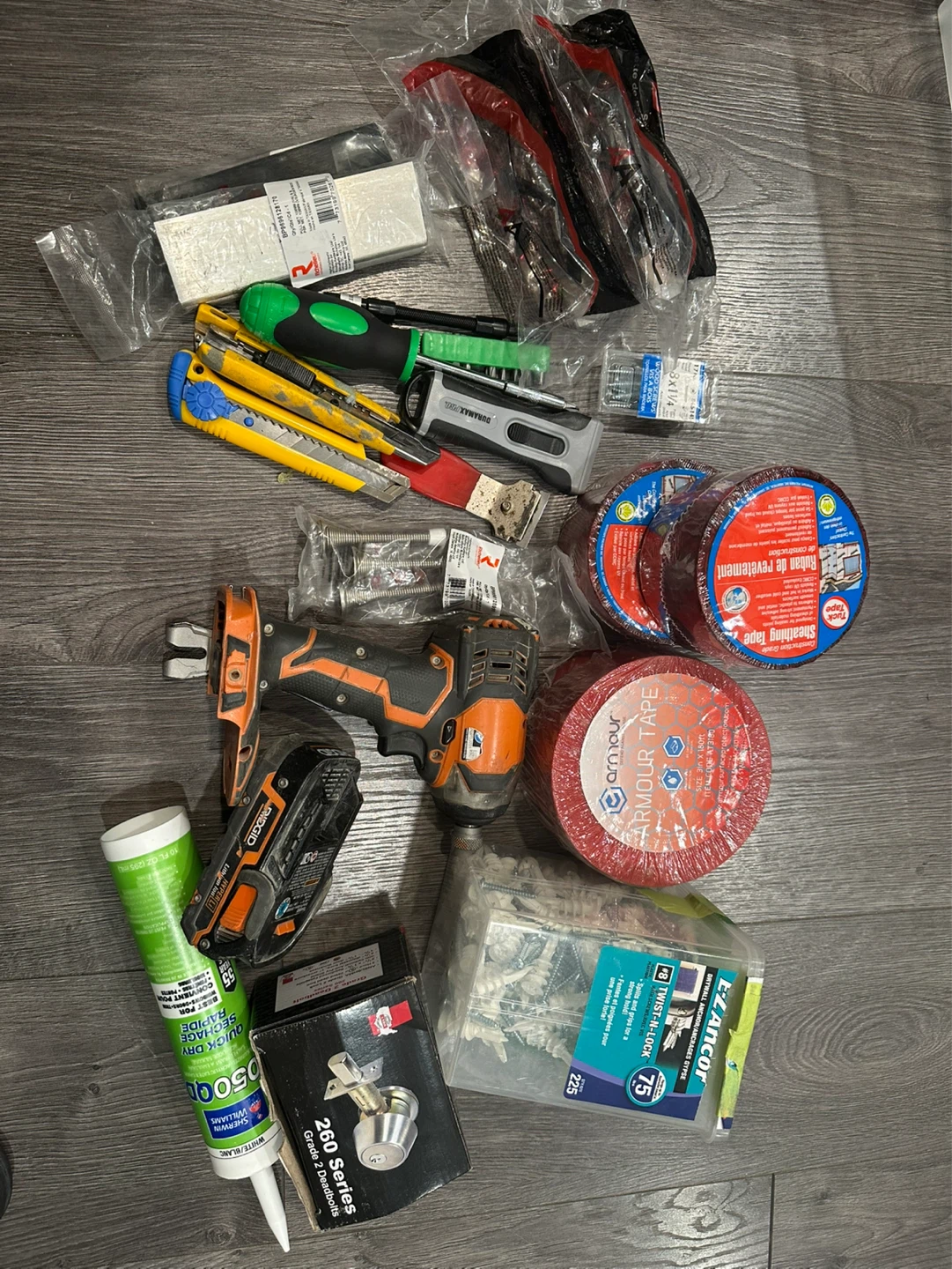 Assorted Tools and Hardware with Storage Bin - photo 2