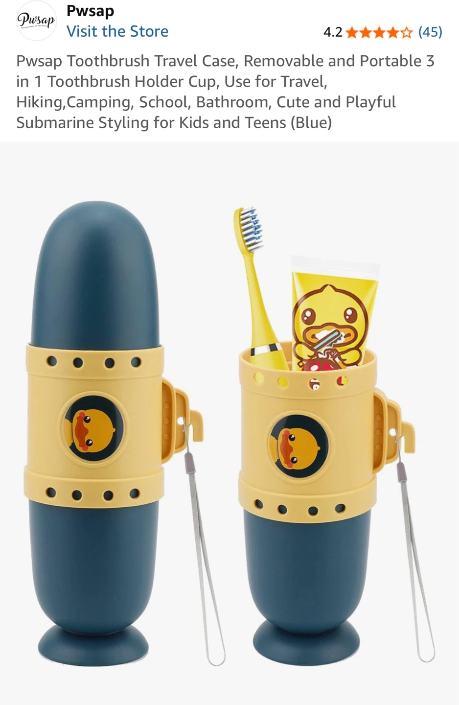 Kids Toothbrush Travel Case