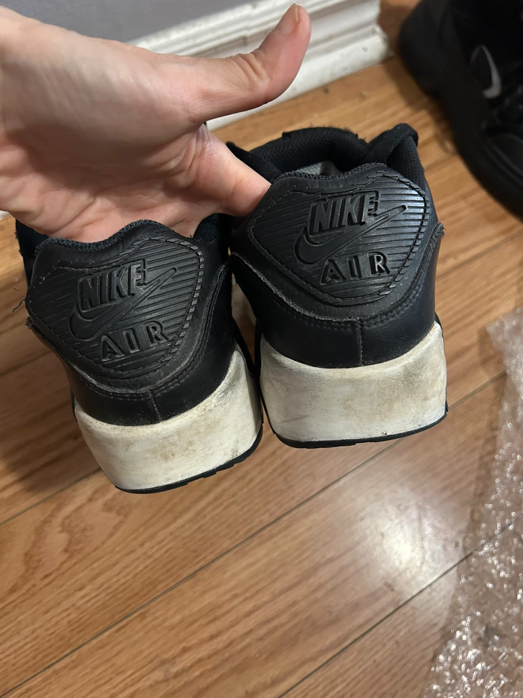 Size 6Y Kids Nike Air Max 90 Black White Sneakers - photo 4
