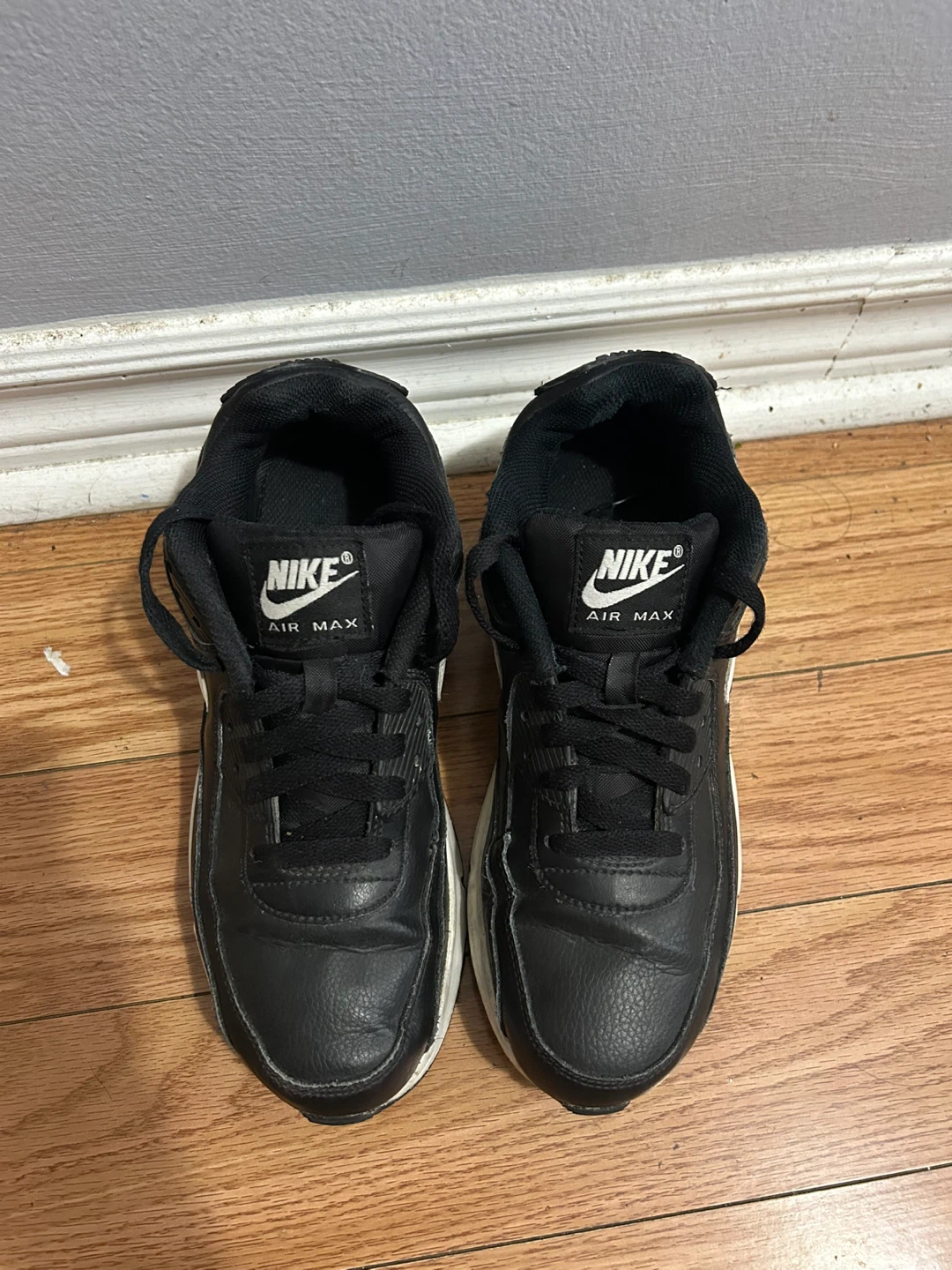 Size 6Y Kids Nike Air Max 90 Black White Sneakers - photo 2