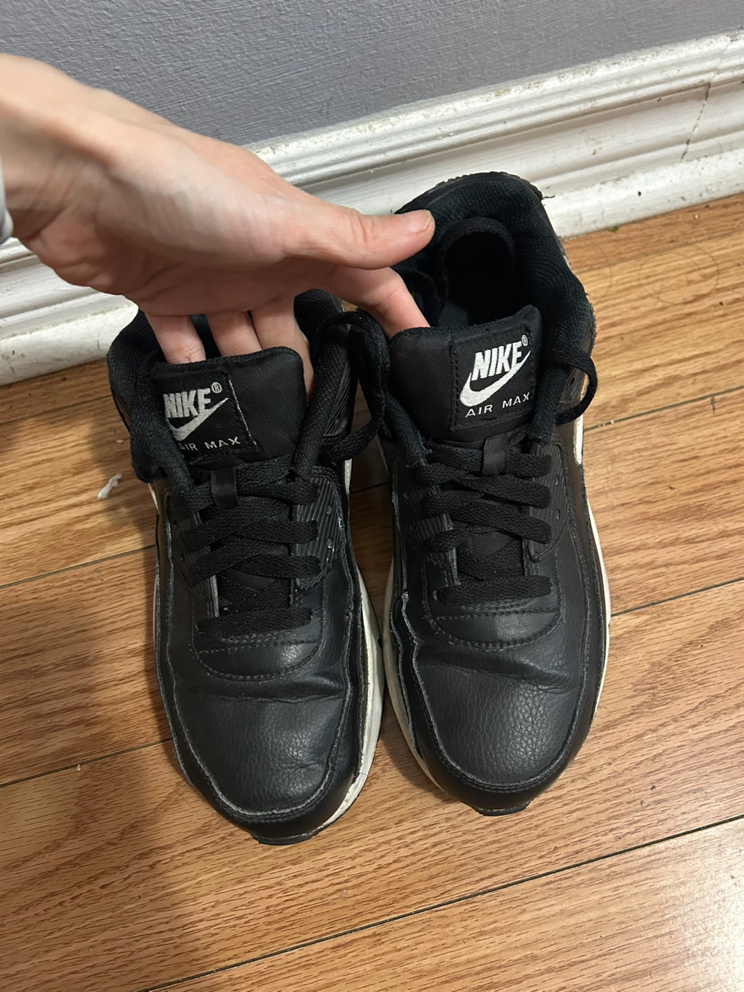 Size 6Y Kids Nike Air Max 90 Black White Sneakers - photo 3