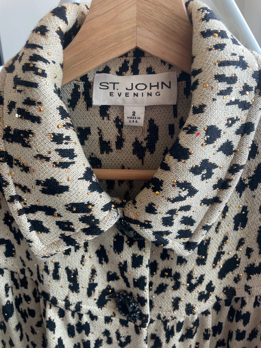 St. John Evening Leopard Print Blazer Size 2 - photo 2