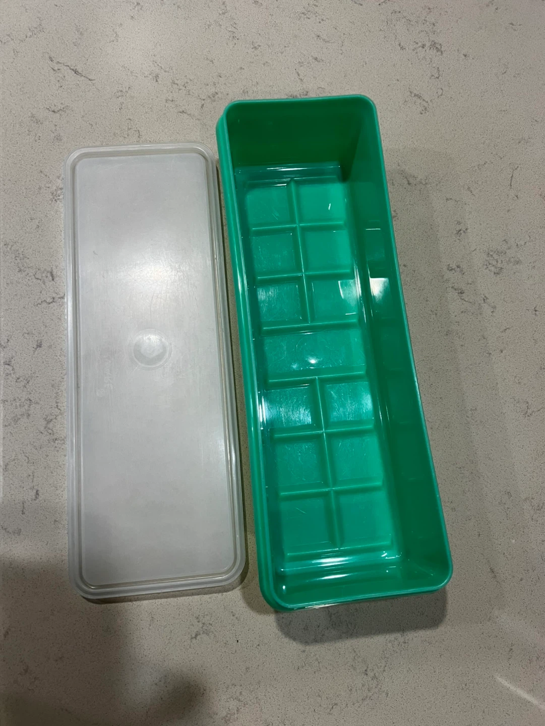 Tupperware Green Long Food Storage Container with Lid