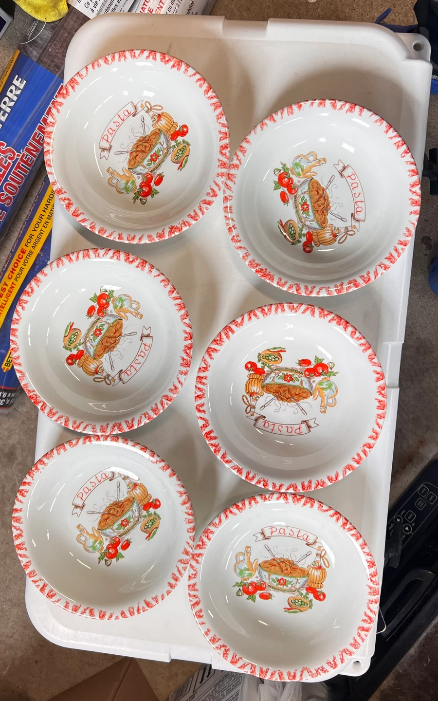 Set of 6 Vintage "Pasta" Bowls - photo 3
