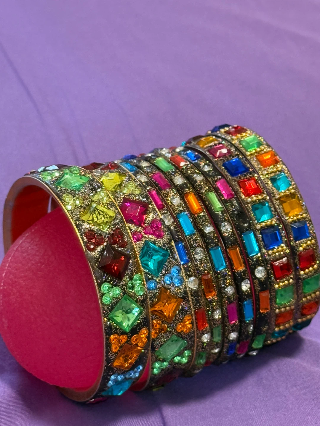 Set of 6 jewelled bangles