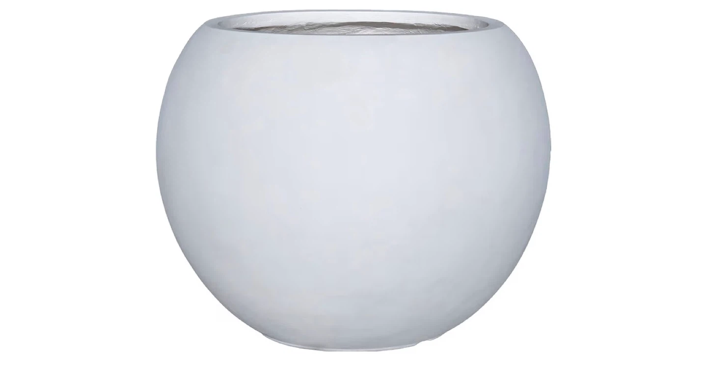 Modern White Sphere Planter - Large