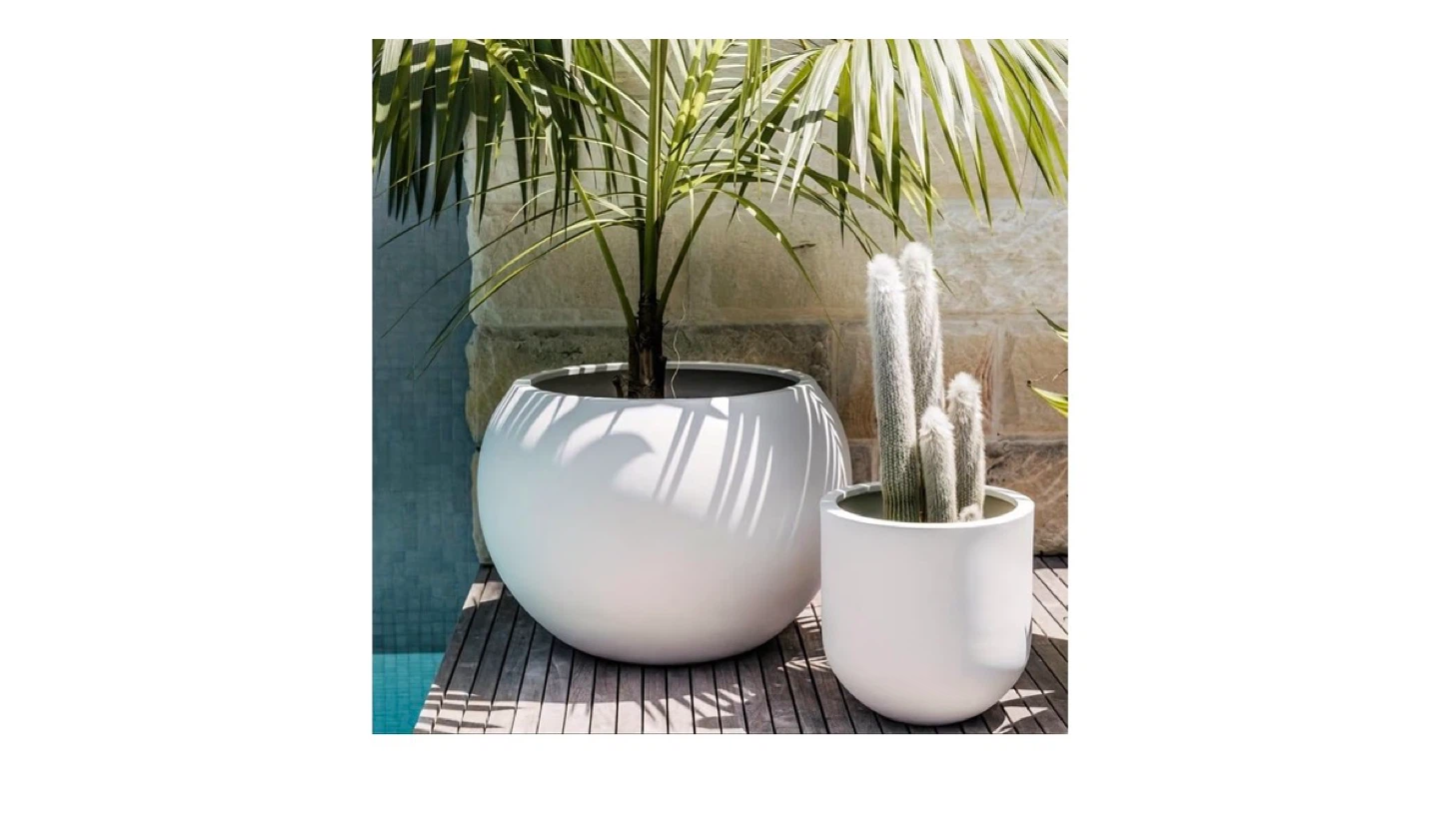 Modern White Sphere Planter - Large - photo 5