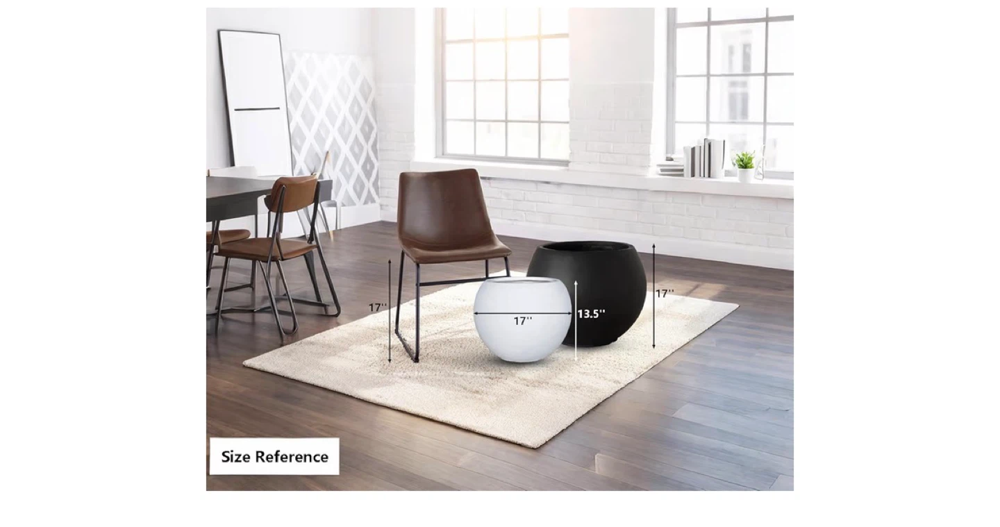 Modern White Sphere Planter - Large - photo 2