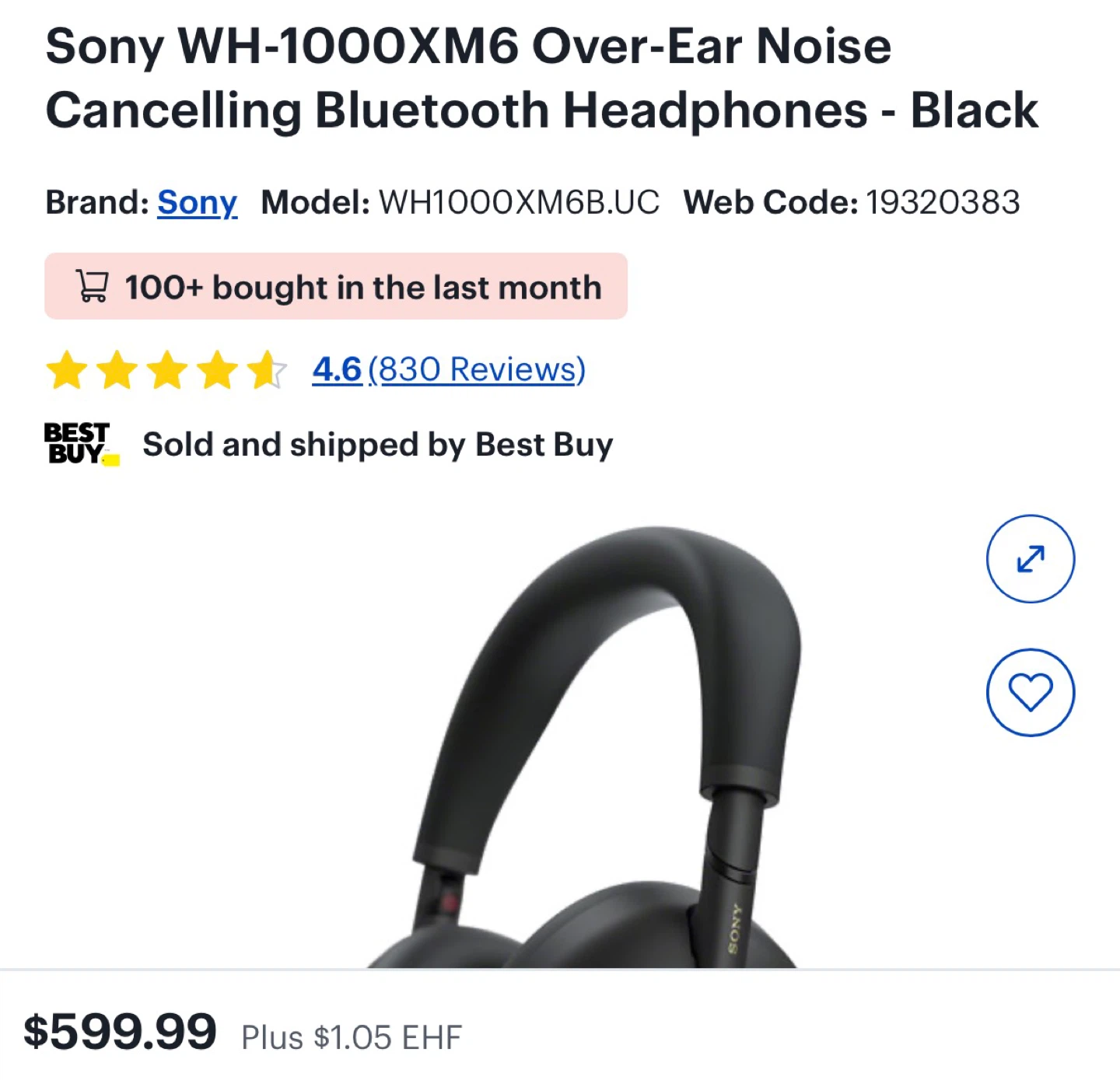 Sony WH-1000XM6 Wireless Noise Cancelling Headphones - Black - photo 3