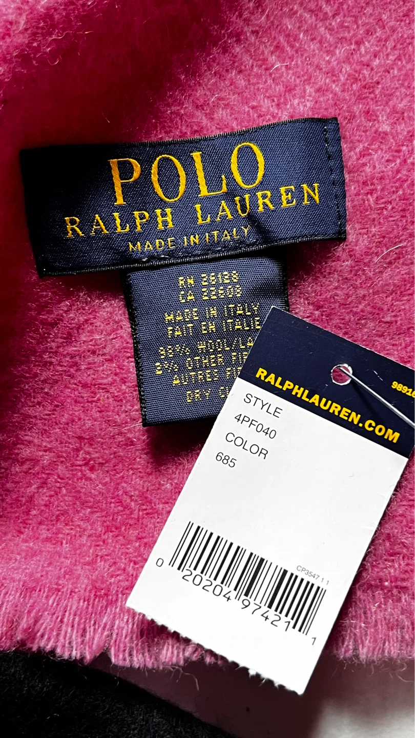Polo Ralph Lauren Pink Wool Blend Scarf - photo 2