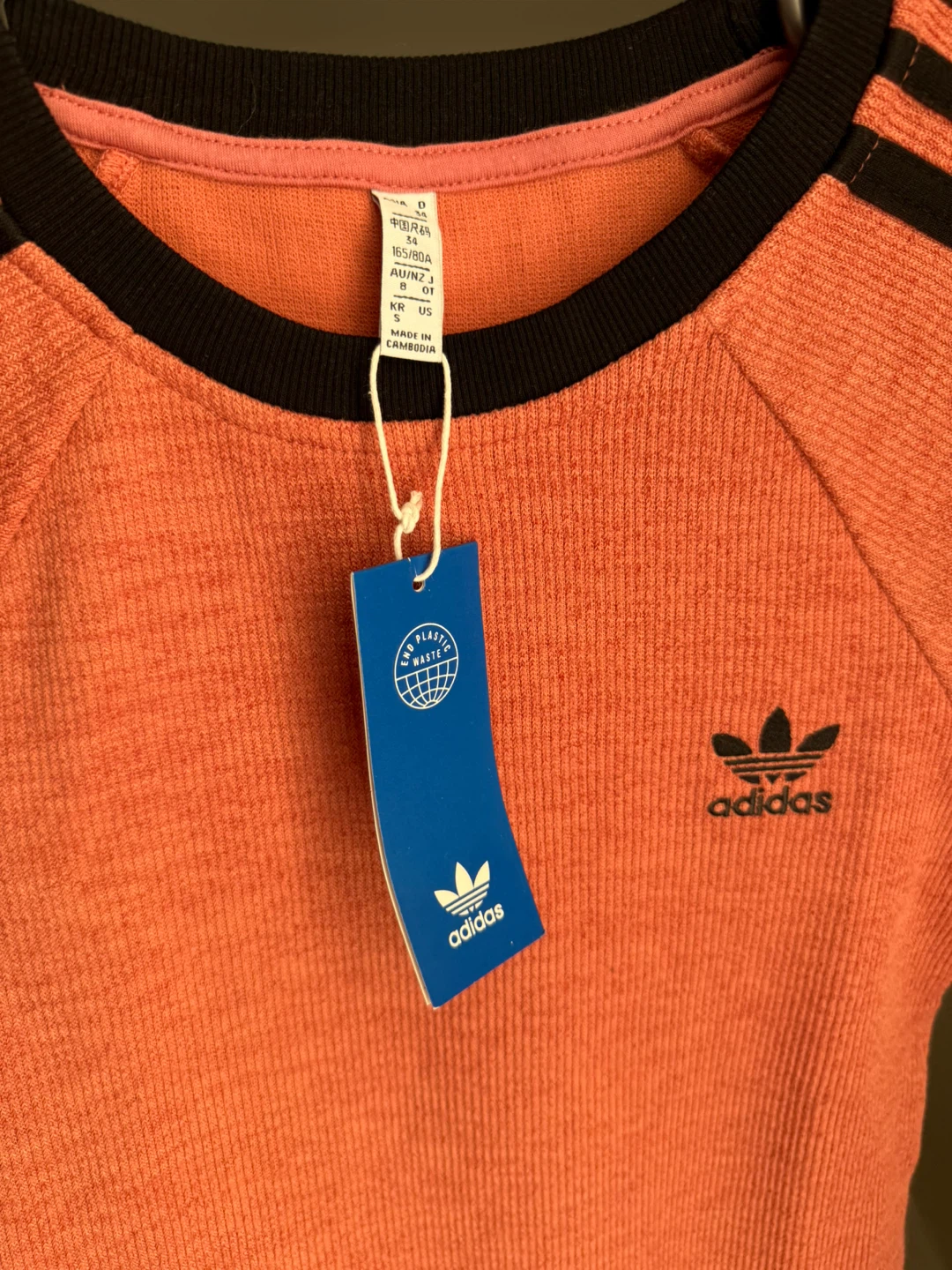 Adidas 3-Stripes T-Shirt - Coral, Small size - photo 4