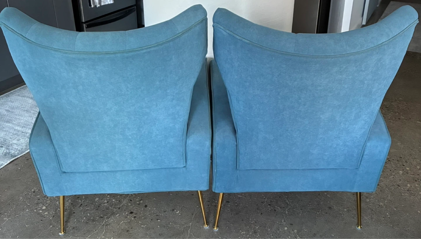 Etta Avenue "Accra" 27" Wide Tufted Velvet Wingback Chairs - photo 3