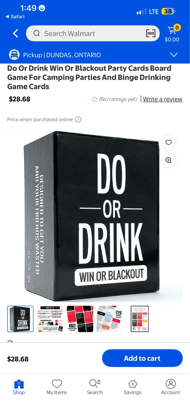 Do Or Drink Win Or Blackout Party Game Cards
