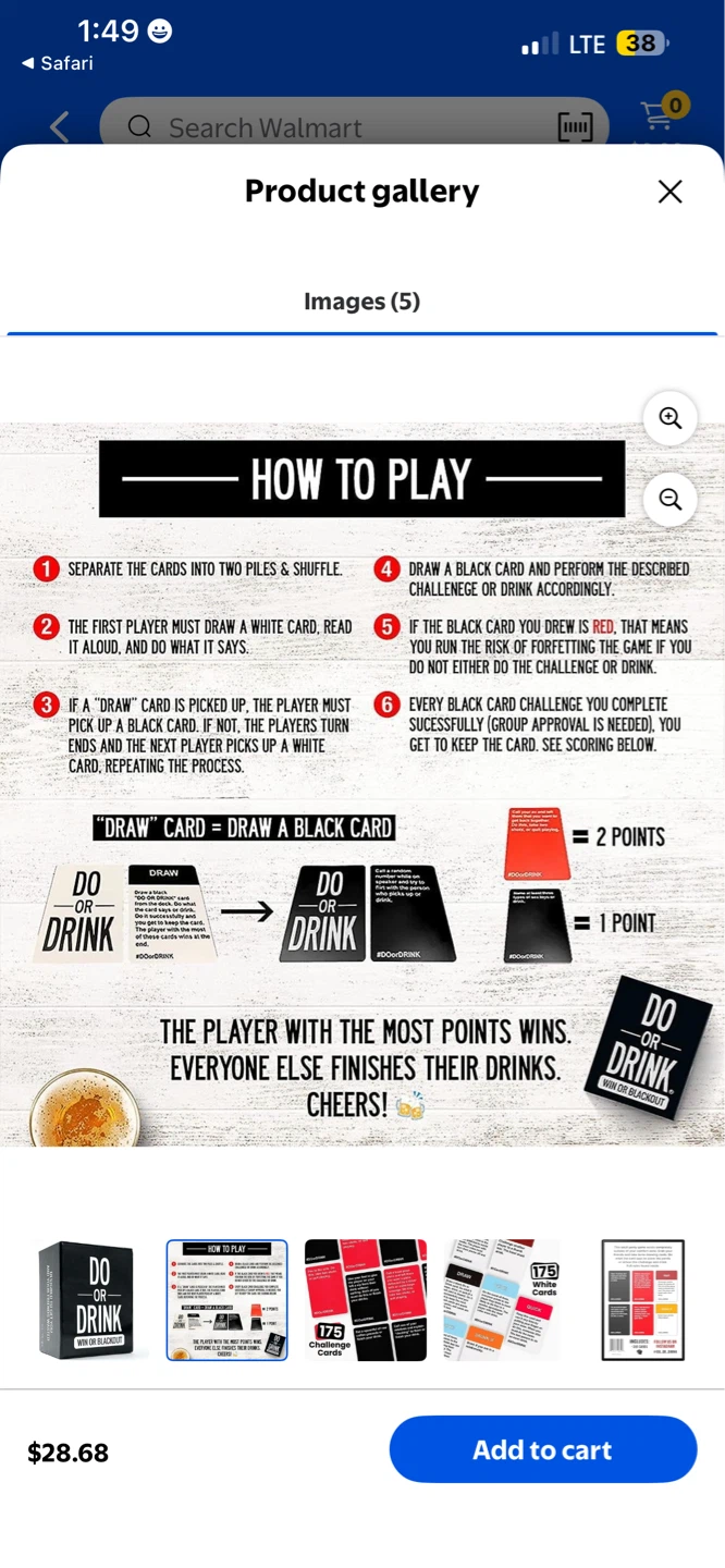 Do Or Drink Win Or Blackout Party Game Cards - photo 2