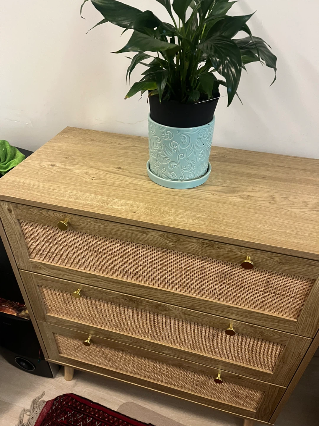 3-Drawer Rattan Dresser