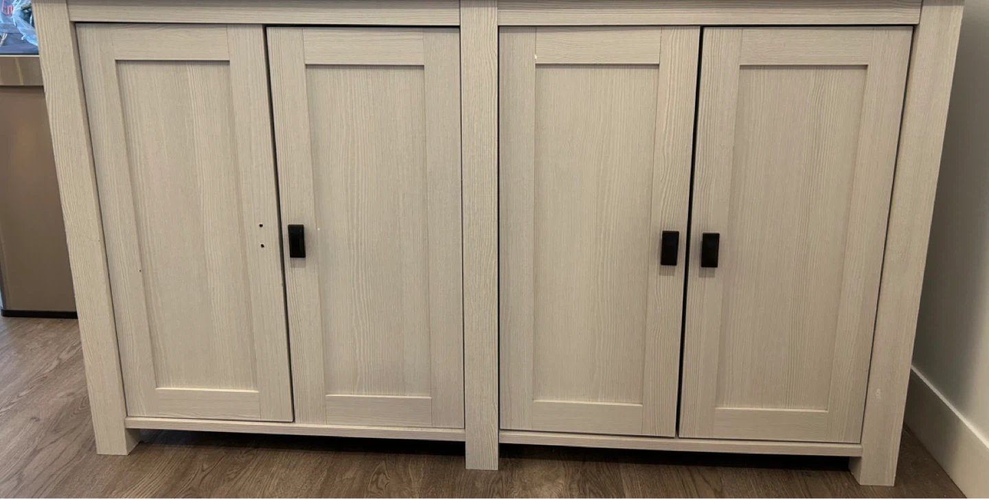 Light Coloured Wood Cabinet with Four Doors