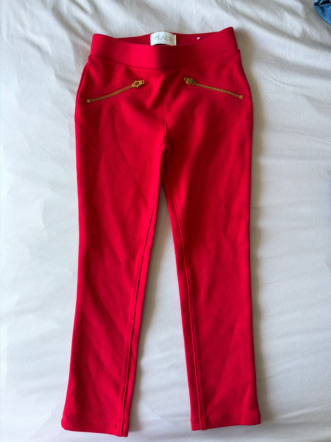 The Children's Place Red Pants with Gold Zippers