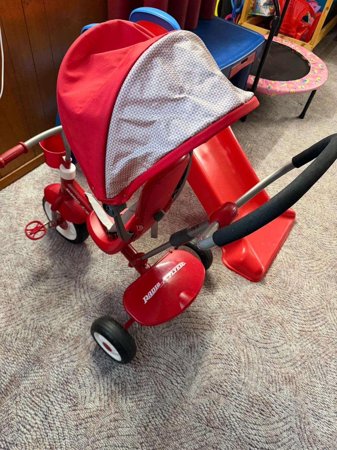 Radio Flyer Red Tricycle with Canopy and Parent Handle