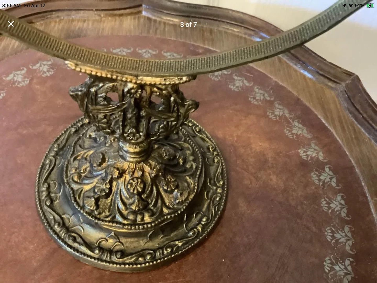 Vintage Double Sided Brass Vanity Mirror 🐞 - photo 4