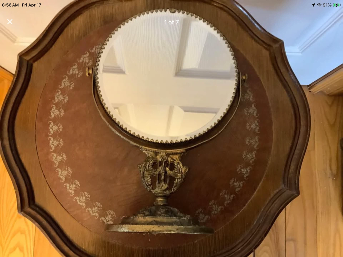 Vintage Double Sided Brass Vanity Mirror 🐞