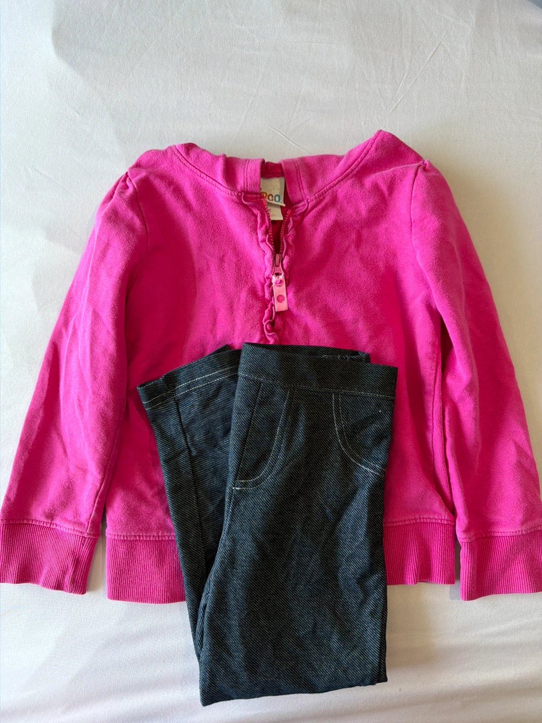 Baby Girl Pink Hoodie and Jeans Set