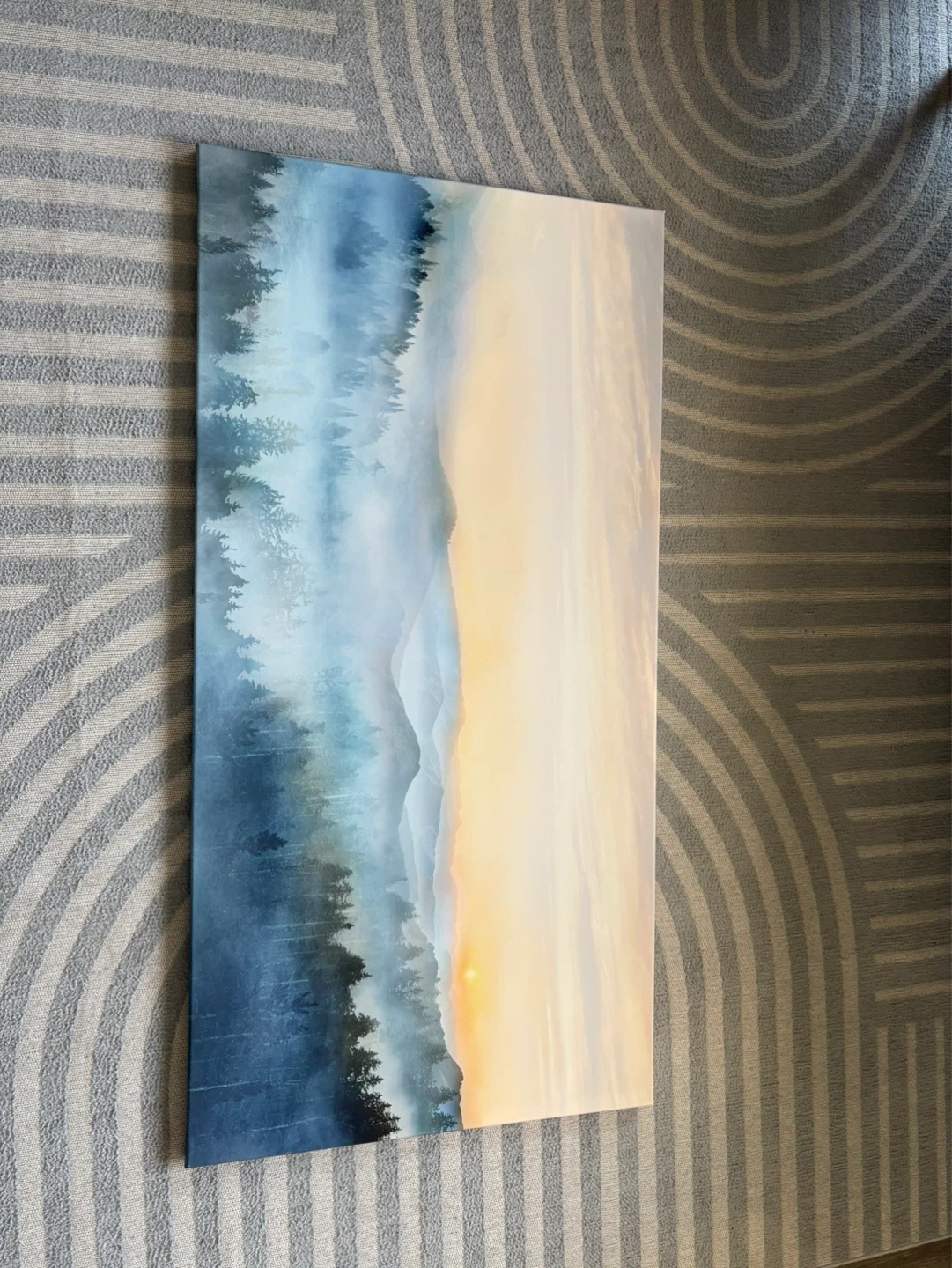Misty Forest Mountain Sunset Canvas Art Print - photo 2