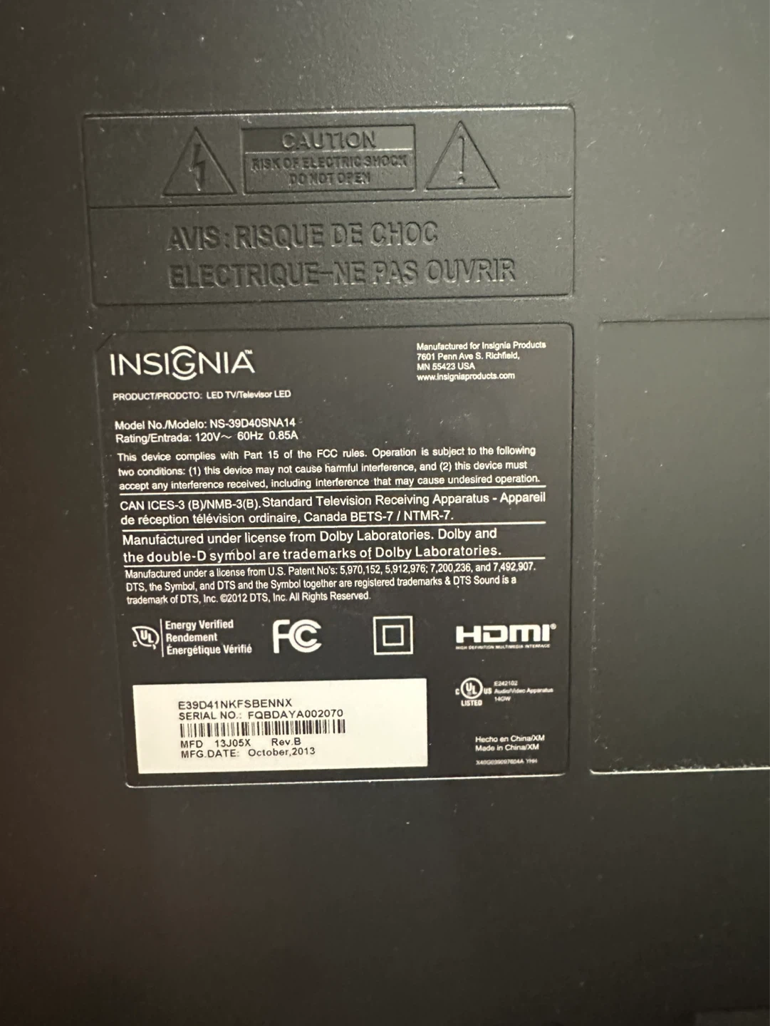 Insignia 39-inch LED TV - photo 5