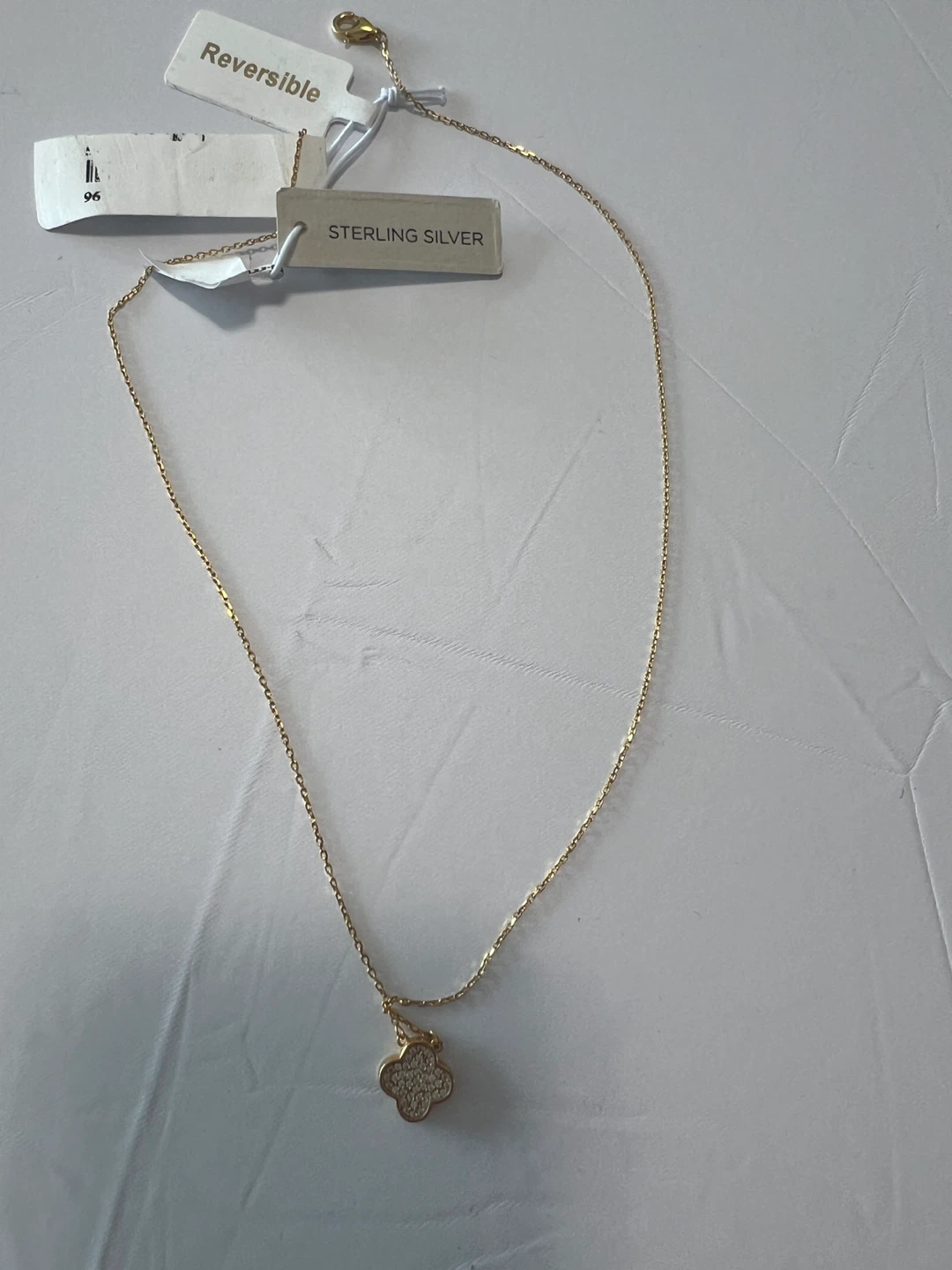 Rachel Zoe Reversible Clover sterling silver Necklace - photo 2