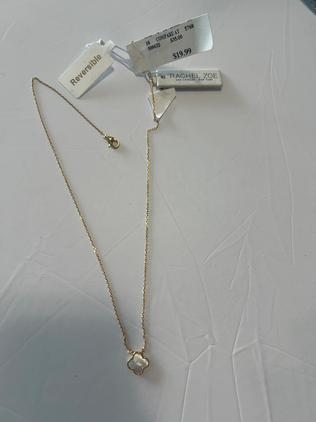 Rachel Zoe Reversible Clover sterling silver Necklace