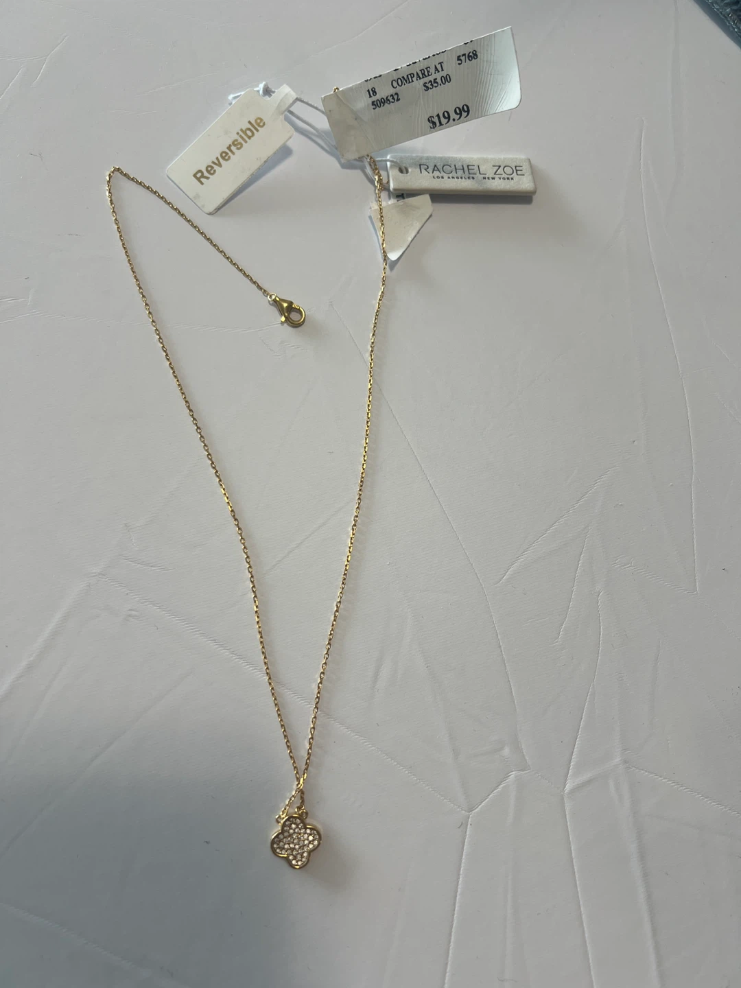 Rachel Zoe Reversible Clover sterling silver Necklace - photo 3