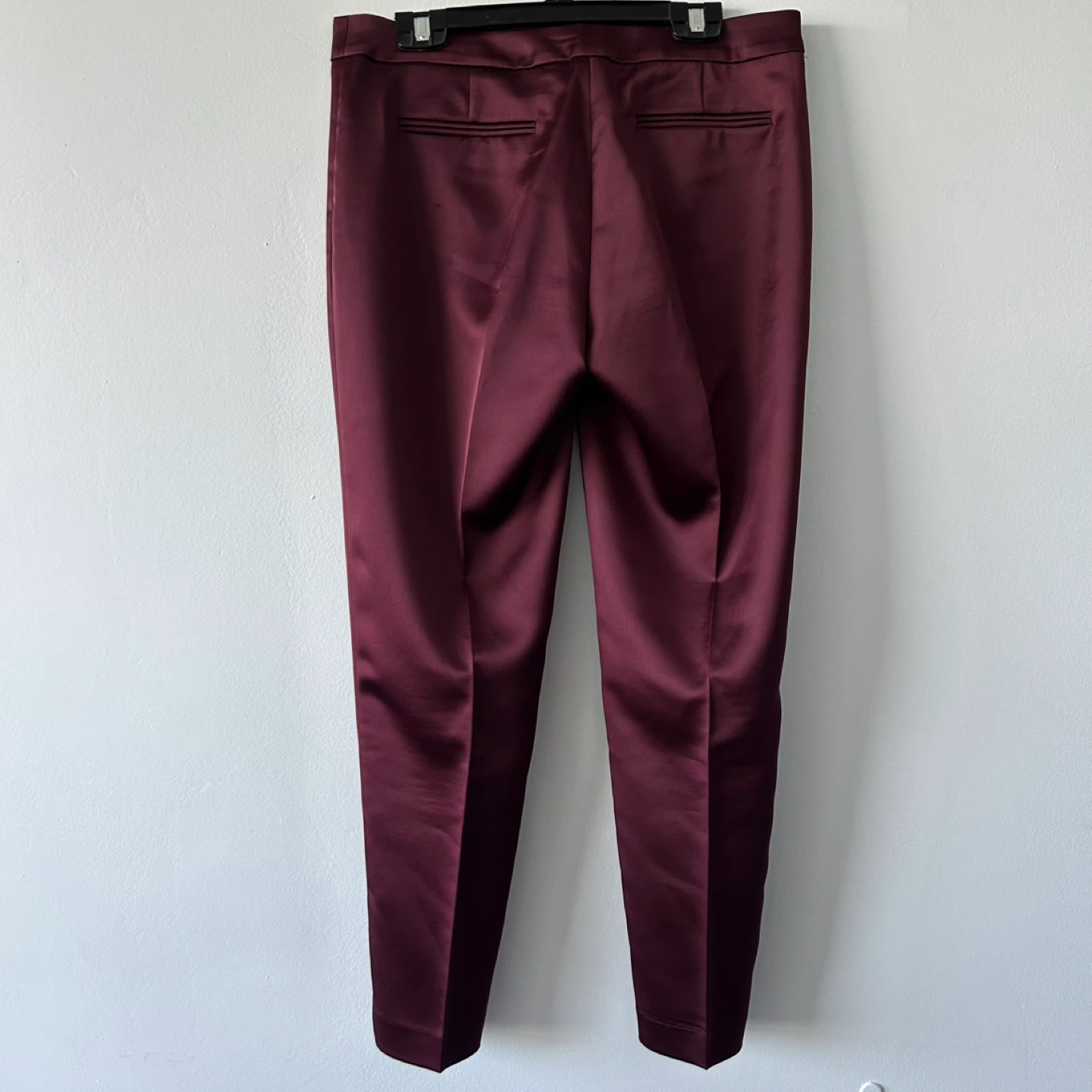 Anne Klein Burgundy Satin Low Rise Skinny Trousers 2 - photo 3