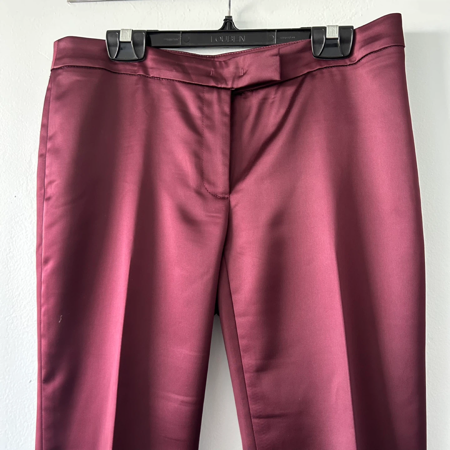 Anne Klein Burgundy Satin Low Rise Skinny Trousers 2 - photo 2