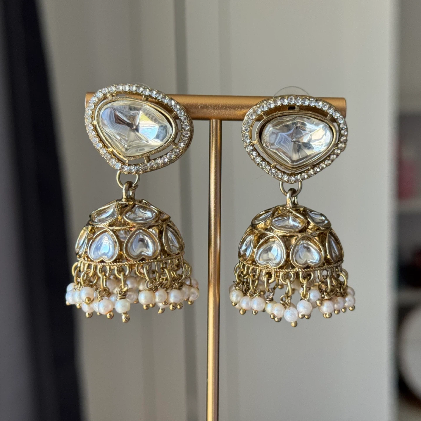 Kundan Pearl Choker Necklace set with Maangtika - photo 2